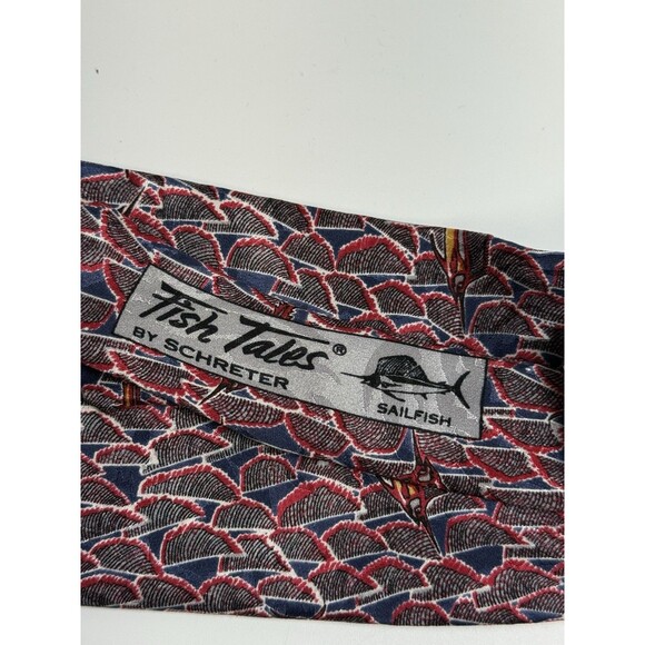 Fish Tales By Schreter Hand Finished All Silk Sailfish Neck Tie - Picture 6 of 8